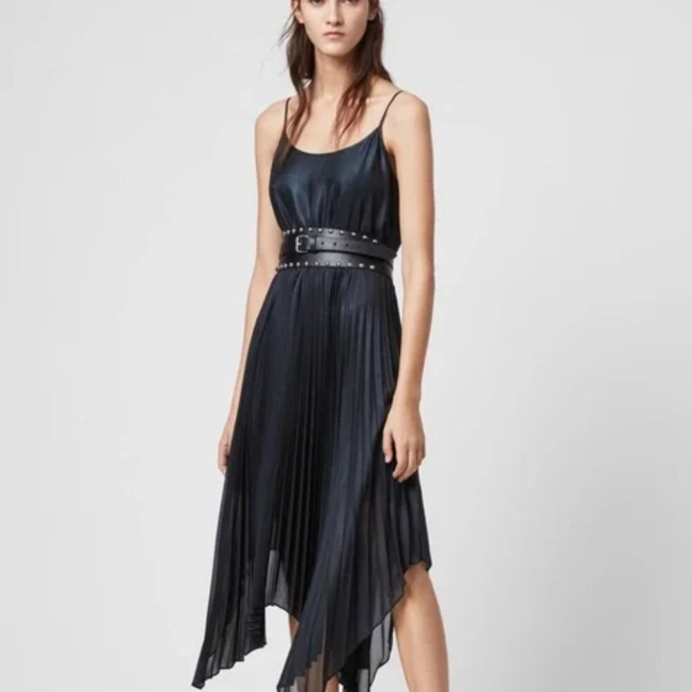 All Saints Lerin Pleated Maxi Dress, with Lace size XS